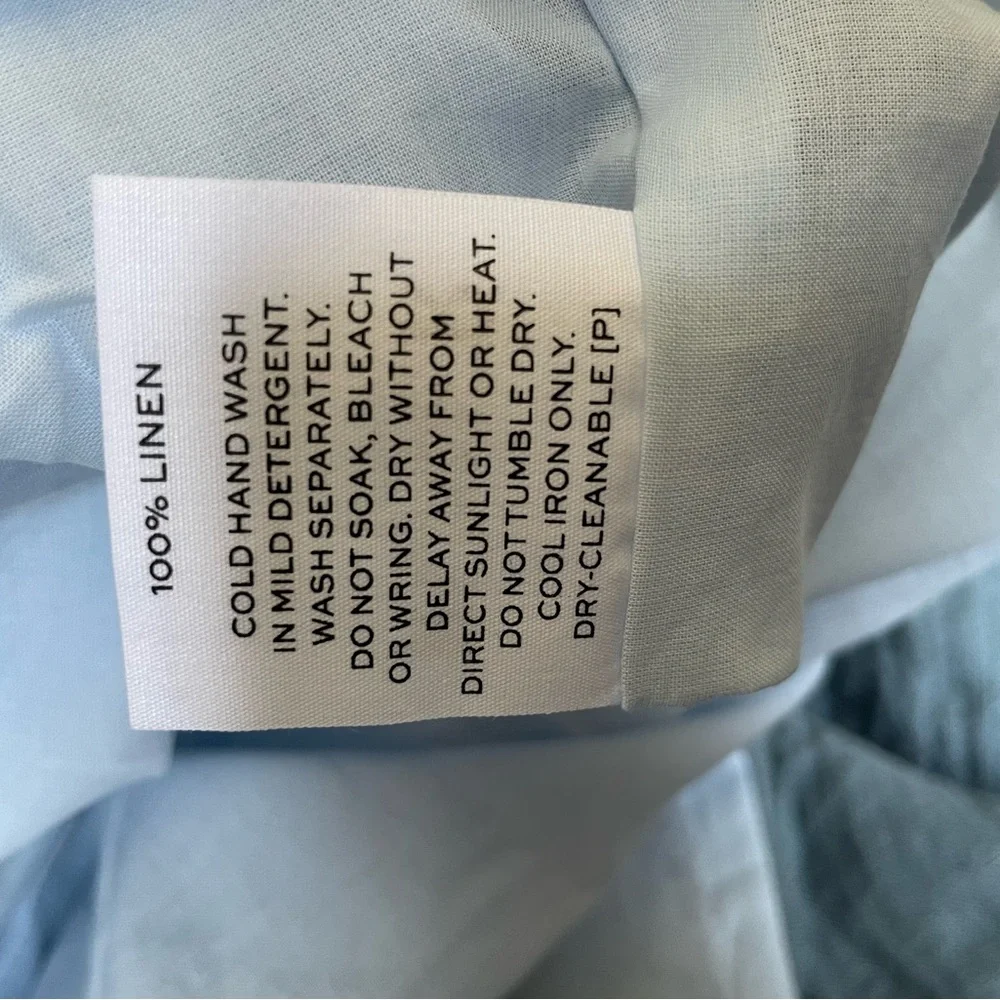 NWT Rumer (Anthropologie) 100% Linen Mia Maxi Dress Liberty Blue/Green Sm ($349) - Picture 11 of 13